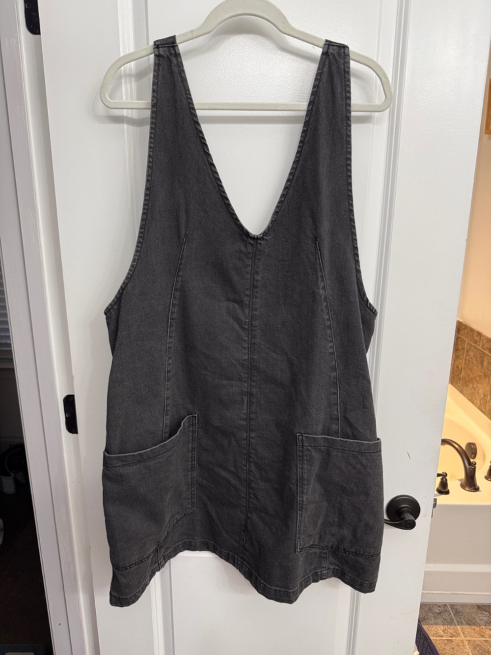 Free People Higher Roller Black Denim Skirtall